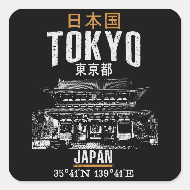 Tokyo Square Sticker (Front)