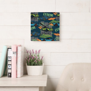  Tokyo Street Racing Pattern Square Wall Clock