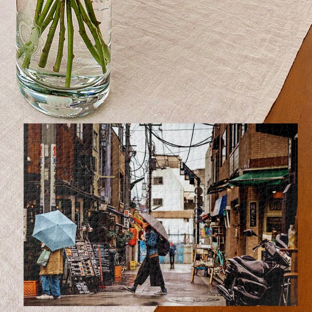 Tokyo Street Scene Japan Umbrellas Challenging Fun Jigsaw Puzzle (Creator Uploaded)