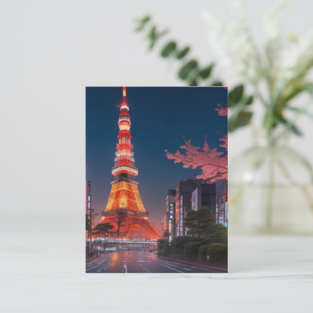 Tokyo Streets At Night  Postcard (Standing Front)