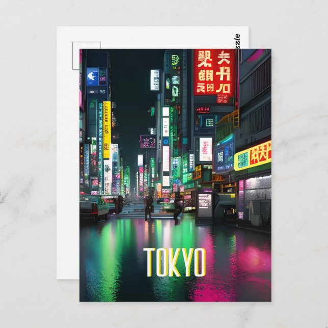 Tokyo Streets At Night  Postcard (Front/Back)