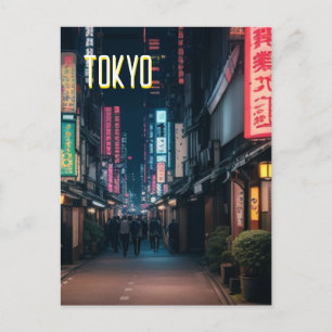 Tokyo Streets At Night Postcard