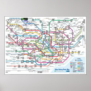 Tokyo Subway Map (Ultra High-Res) Large Poster