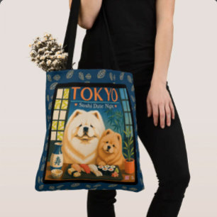 TOKYO SUSHI DATE NIGHT  Art Muse  -Chow Tote Bag