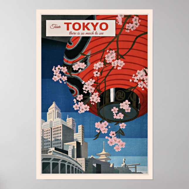 Tokyo Tour, vintage travel poster, Poster (Front)