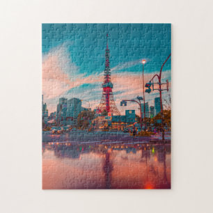Tokyo Tower Minato-Ku Japan Cityscape Sunset Jigsaw Puzzle