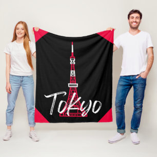 Tokyo Tower Sketch of Minato, Tokyo, Japan  Fleece Blanket