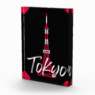 Tokyo Tower Sketch of Minato, Tokyo, Japan Photo Block