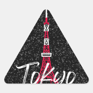 Tokyo Tower Sketch of Minato, Tokyo, Japan    Triangle Sticker
