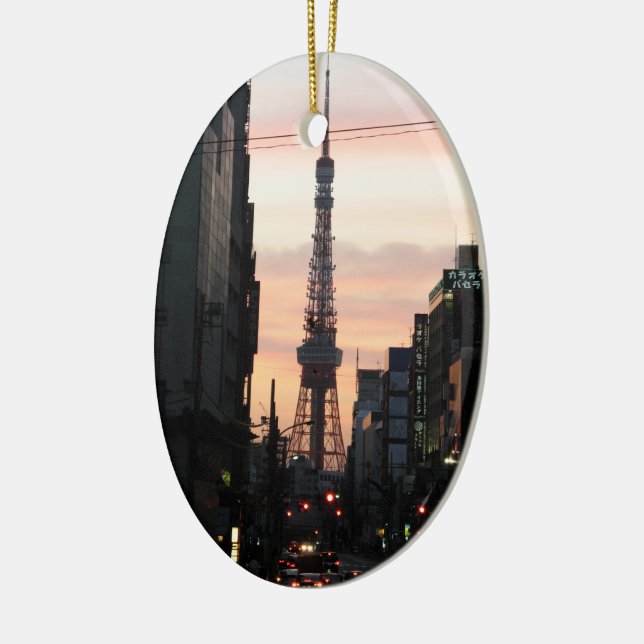 Tokyo Tower Sunrise 東京タワー日の出 Ceramic Ornament (Left)