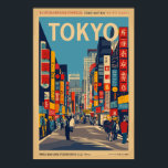 Tokyo vintage travel poster<br><div class="desc">Tokyo vintage travel poster showing a street view of the Japanese capital</div>