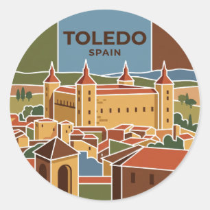Toledo Alcázar Spain Classic Round Sticker