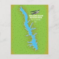 Toledo Bend reservoir Texas & Louisiana Map