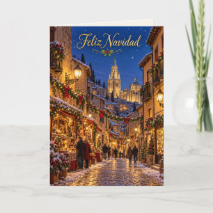 Toledo Calle Medieval Feliz Navidad Holiday Card