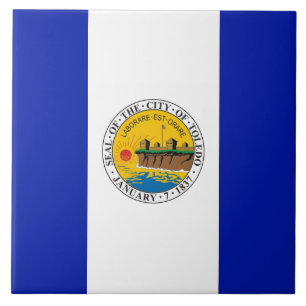 Toledo city flag ceramic tile