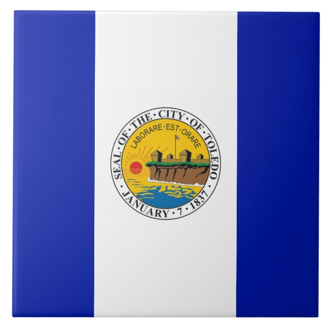 Toledo city flag ceramic tile (Front)