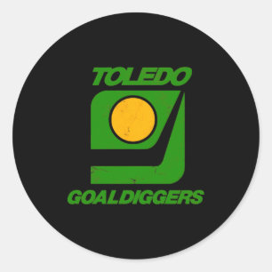 Toledo Goaldiggers 70s80s Hockey Team Classic Round Sticker