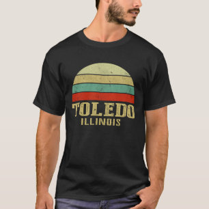 TOLEDO ILLINOIS Vintage Retro Sunset T-Shirt