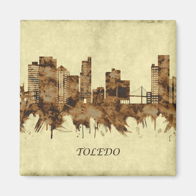 Toledo Ohio Cityscape Magnet (Front)