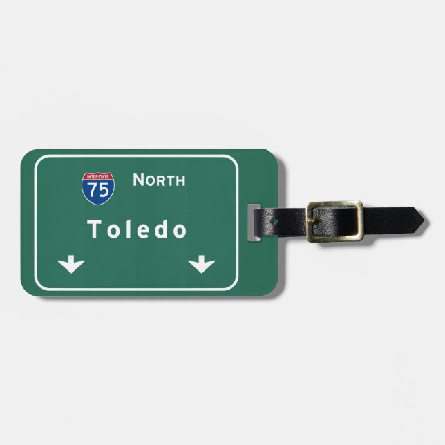 Toledo Ohio oh Interstate Highway Freeway : Luggage Tag (Front Horizontal)
