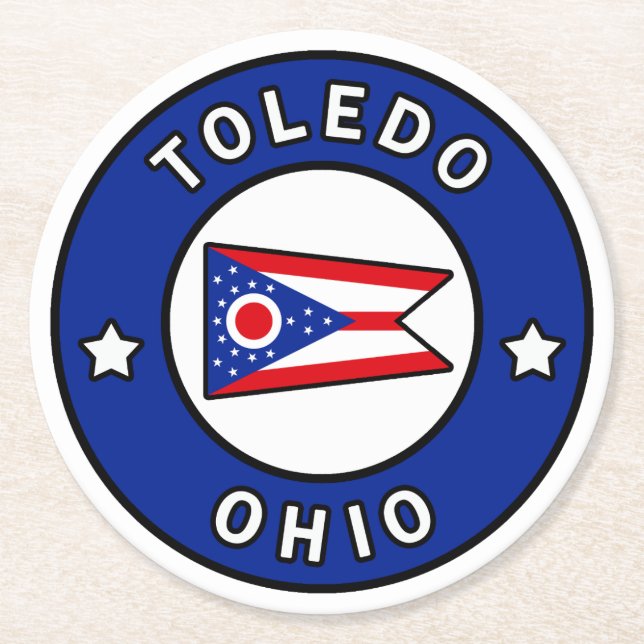 Toledo Ohio Round Paper Coaster (Front)