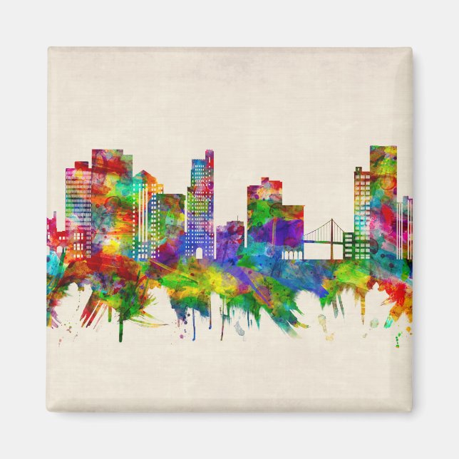 Toledo Ohio Skyline Magnet (Front)