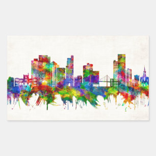 Toledo Ohio Skyline Rectangular Sticker