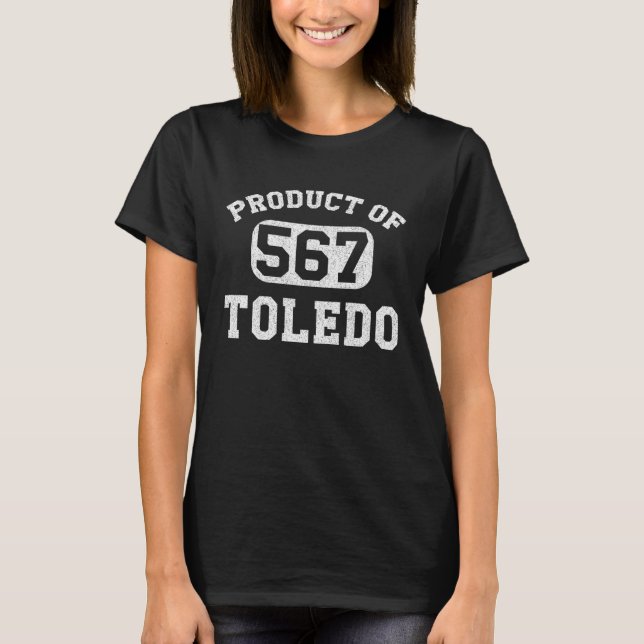 Toledo Ohio Vintage Retro Area Code T-Shirt (Front)