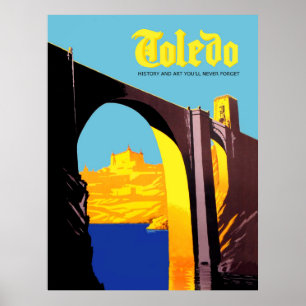 Toledo, Spain. Bridge over Mediterranean sea Poster