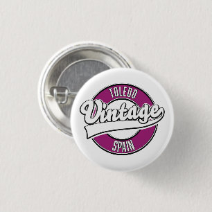 Toledo spain retro style logo 3 cm round badge