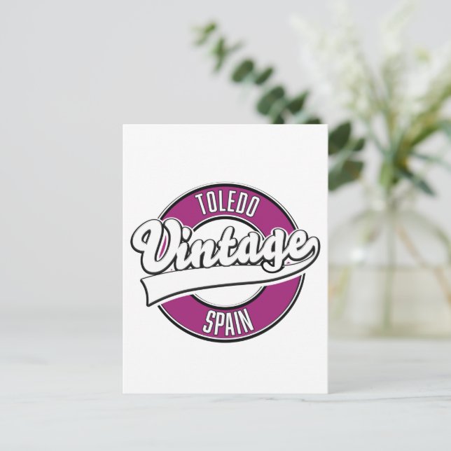 Toledo spain retro style logo postcard (Standing Front)