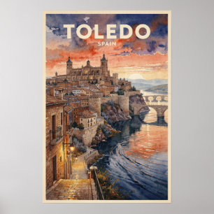 Toledo Spain Vintage Travel Poster
