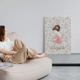 Tolerable - Jane Austen Floral Vintage Canvas Print