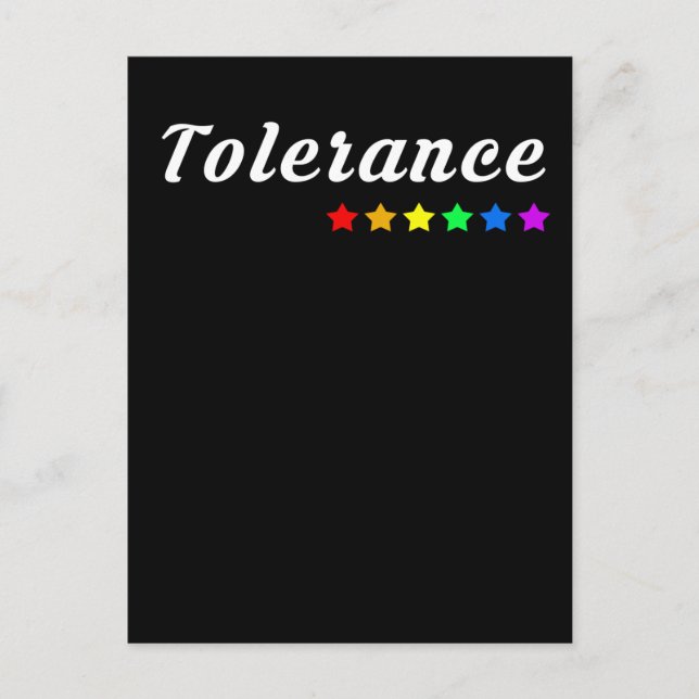 tolerance | LGBTQ+ Pride Postcard (Front)