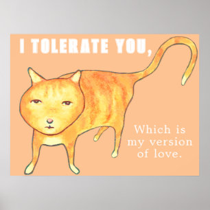 Tolerant Apathetic Orange Cat Poster
