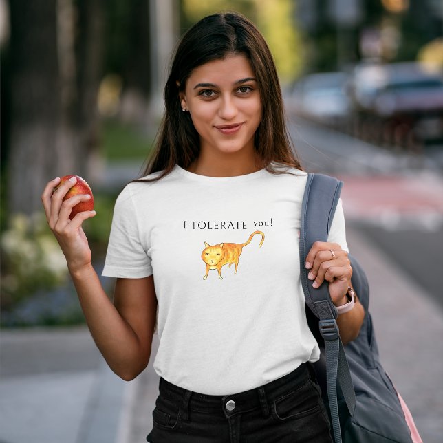 Tolerant Apathetic Orange Cat Tri-Blend Shirt (Creator Uploaded)