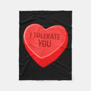 Tolerate - funny valentines day candy heart fleece blanket