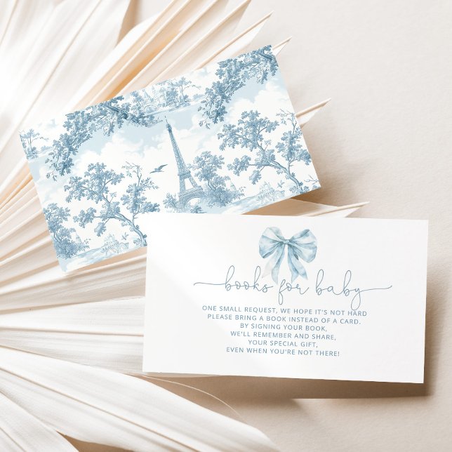 Tolie Blue French bow Books for baby ticket Enclosure Card (Creator Uploaded)