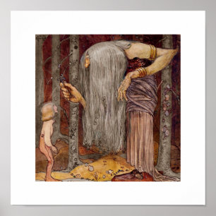 Toll Offering Little Boy a Twig Poster