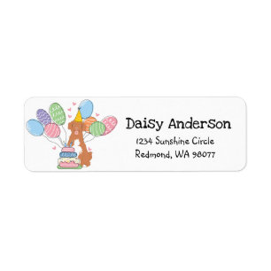 Toller Dog Birthday Return Address Label