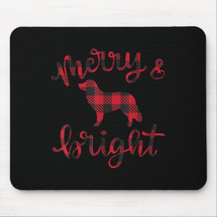 Toller Merry Christmas Buffalo Plaid Dog Cute For  Mouse Pad