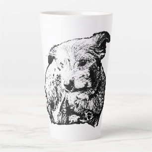 Toller Mix Lying Dog Black And White Mug