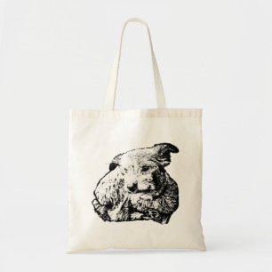 Toller Mix Lying Dog Black And White Tote Bag