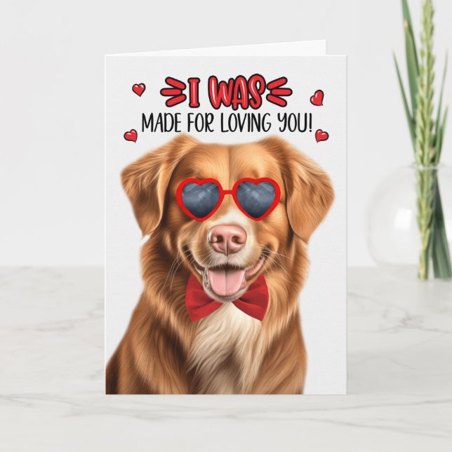 Toller Retriever Dog Made for Loving You Valentine Holiday Card (Front)