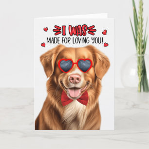 Toller Retriever Dog Made for Loving You Valentine Holiday Card