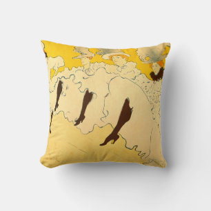 Tolouse Lautrec Dancing Girls Yellow Cushion