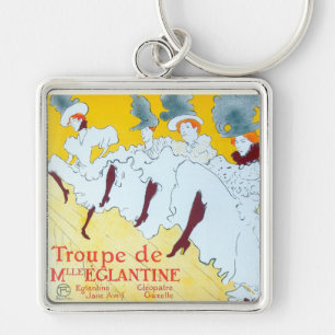Tolouse Lautrec Dancing Girls Yellow Key Ring