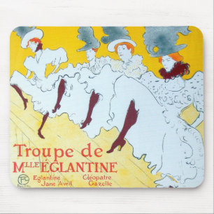 Tolouse Lautrec Dancing Girls Yellow Mouse Pad