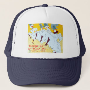 Tolouse-Lautrec Dancing Girls Yellow Poster Art Trucker Hat