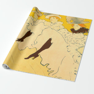 Tolouse Lautrec Dancing Girls Yellow Wrapping Paper